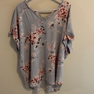 Janette plus Floral V-Neck Women’s Top size 3xl